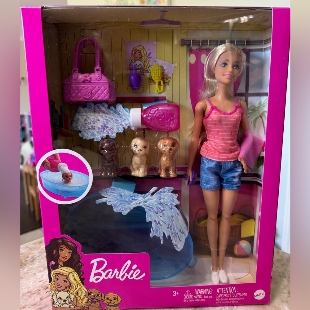 Barbie Doll and Puppies